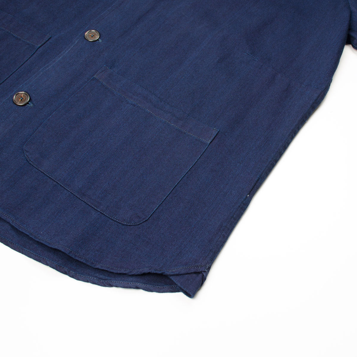 Universal Works - Travail Overshirt Herringbone Denim - Indigo