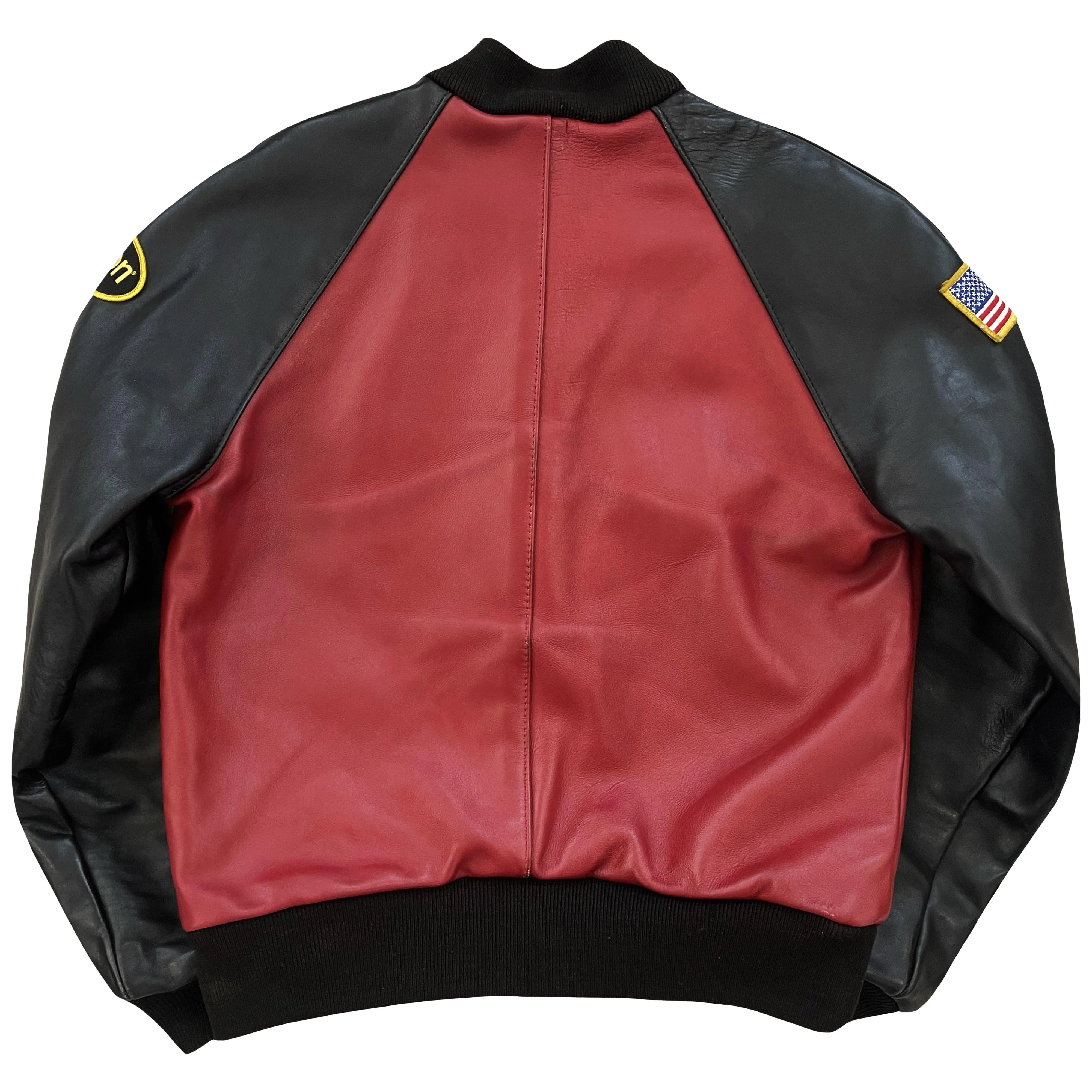 Vanson Leathers Race Team Leather Bomber Jacket - S/M