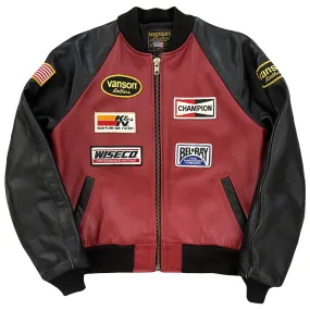 Vanson Leathers Race Team Leather Bomber Jacket - S/M