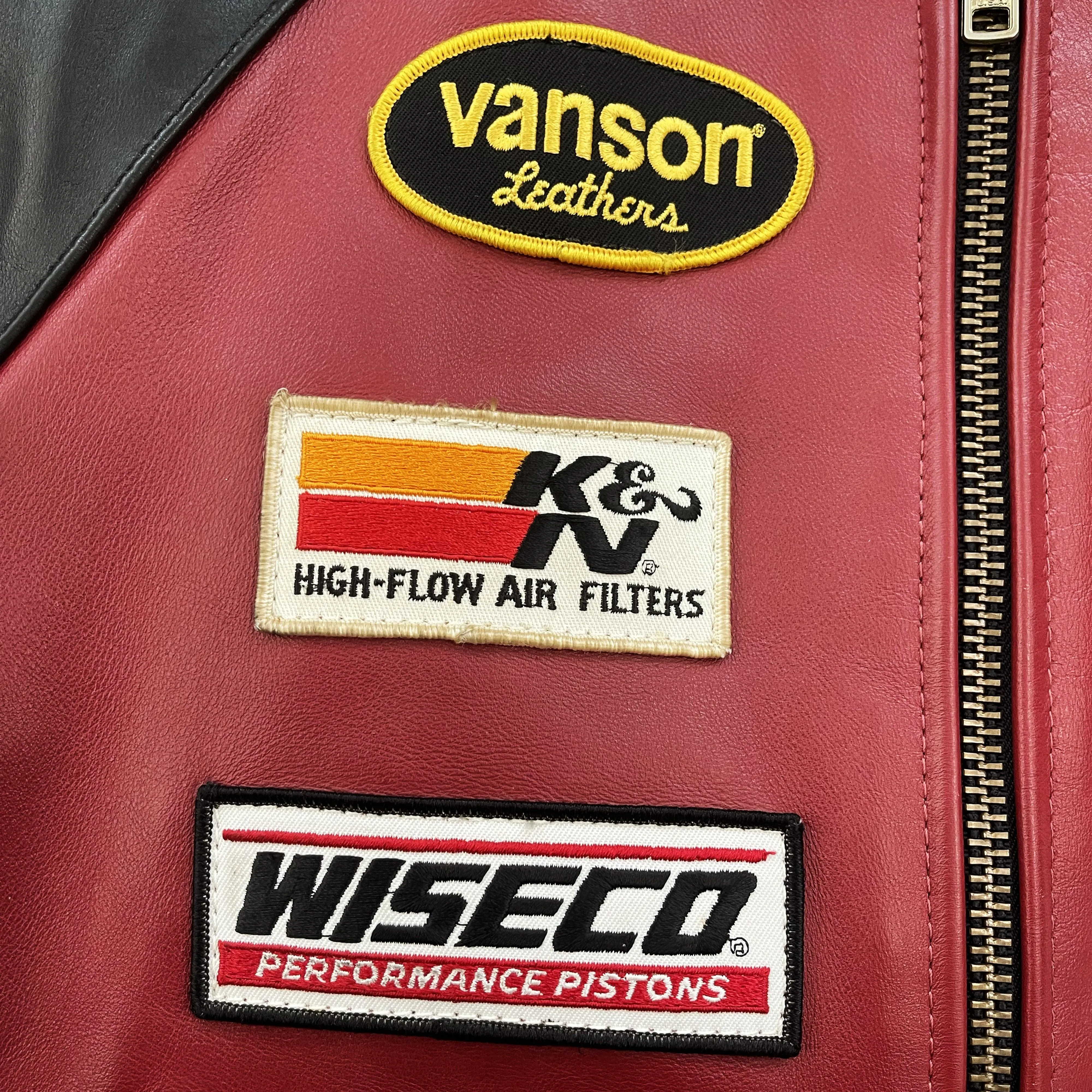 Vanson Leathers Race Team Leather Bomber Jacket - S/M