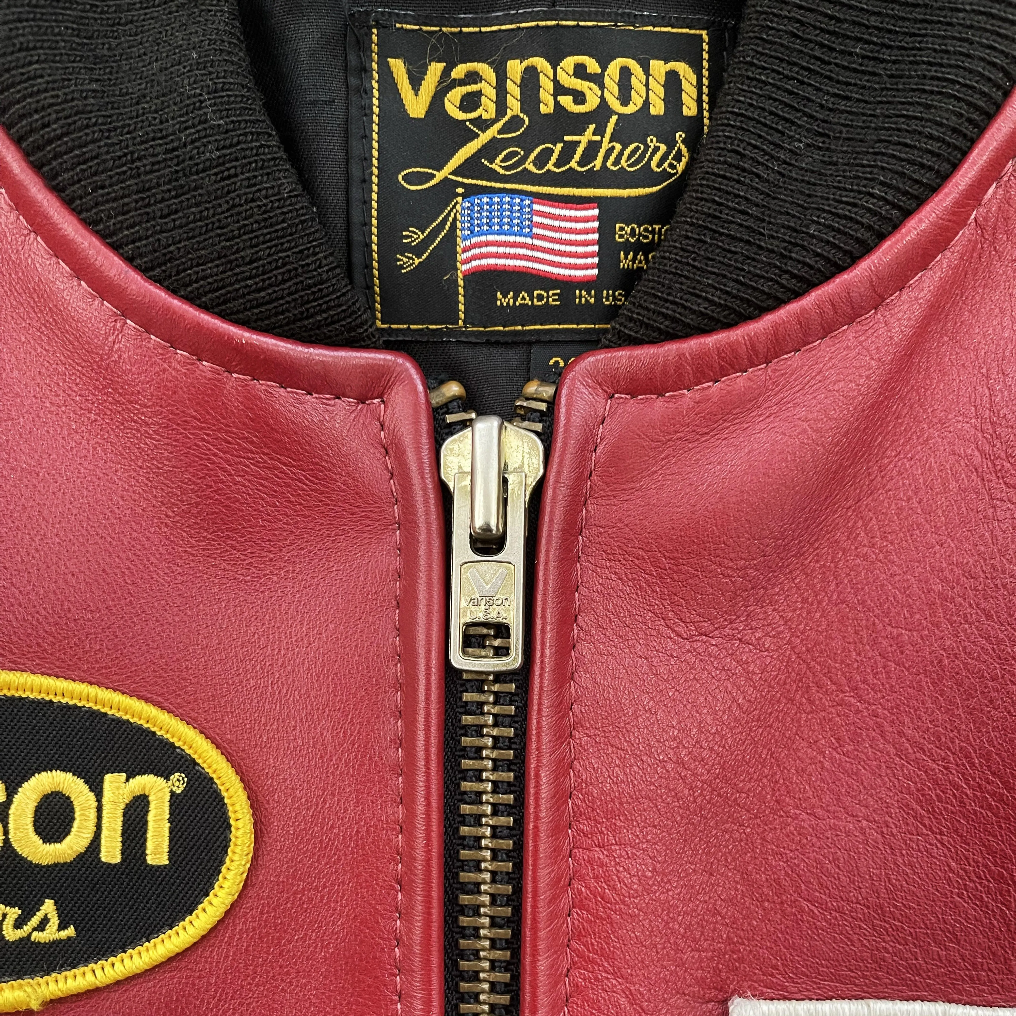 Vanson Leathers Race Team Leather Bomber Jacket - S/M