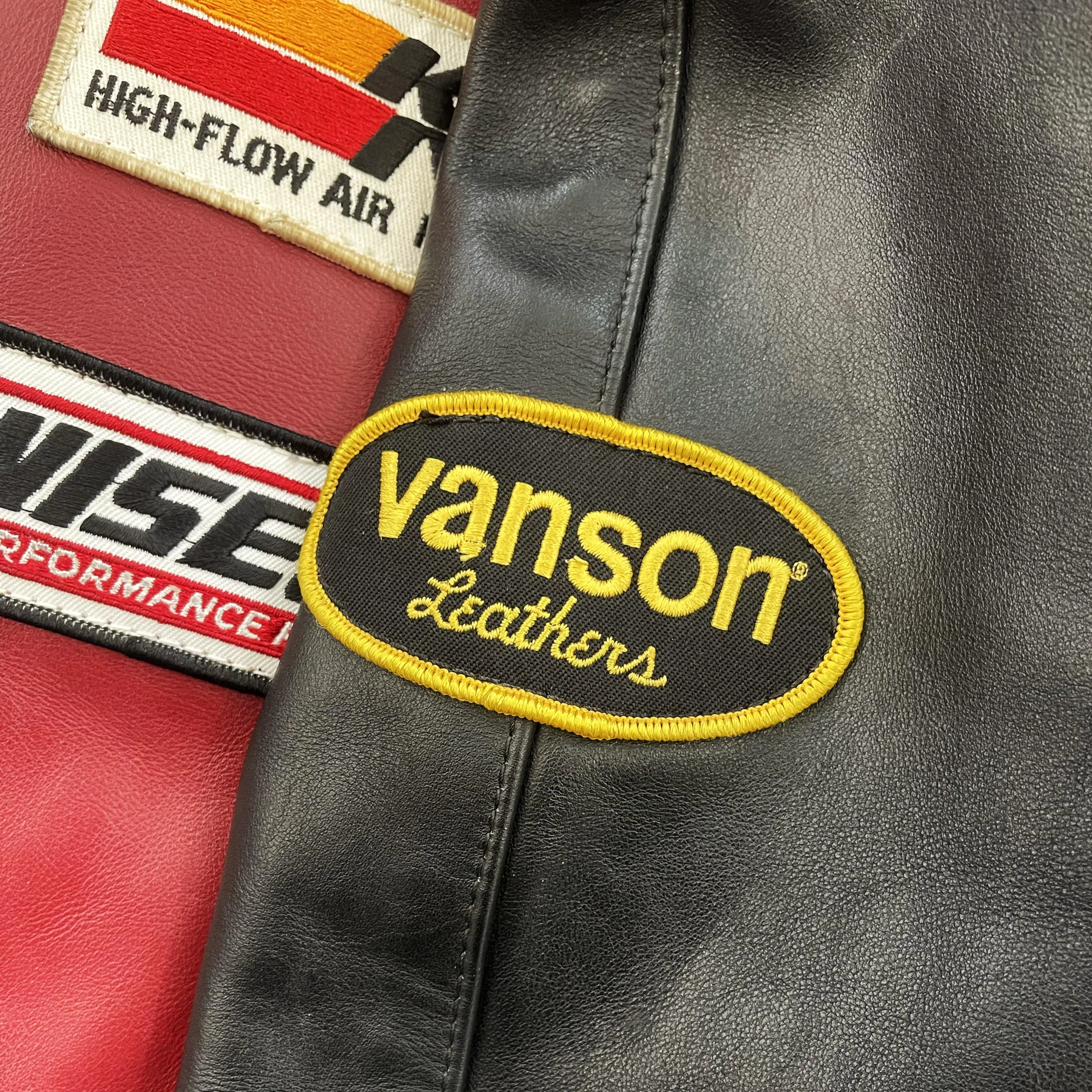 Vanson Leathers Race Team Leather Bomber Jacket - S/M