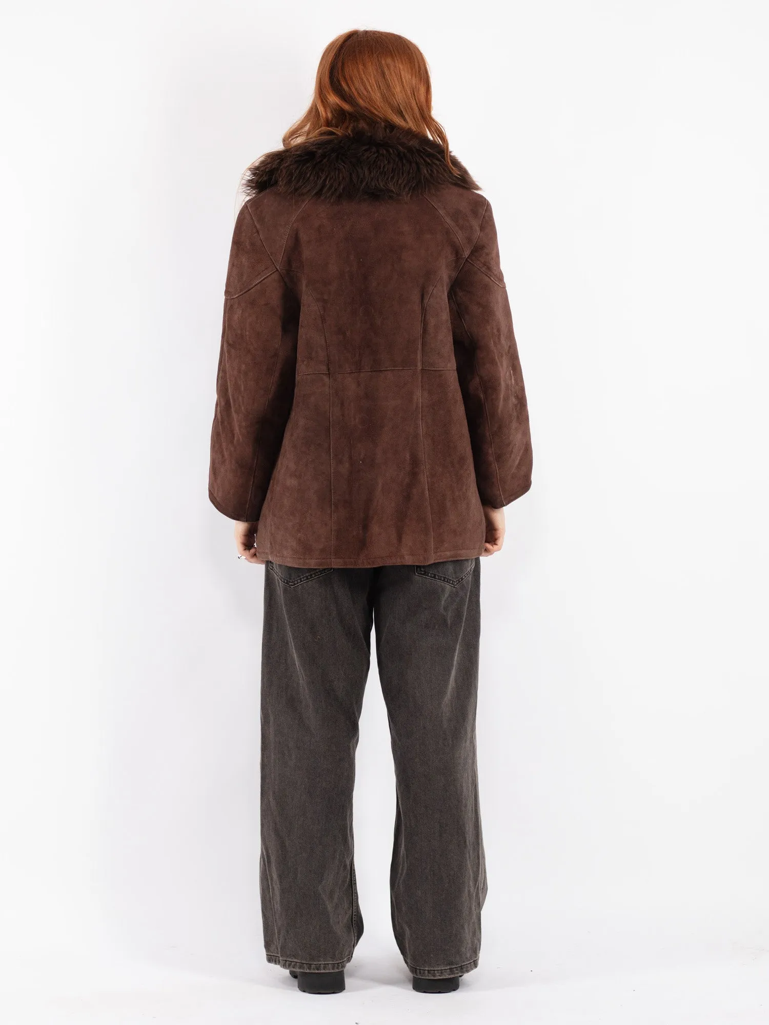 Vintage 70's Women Sheepskin Shearling Coat in