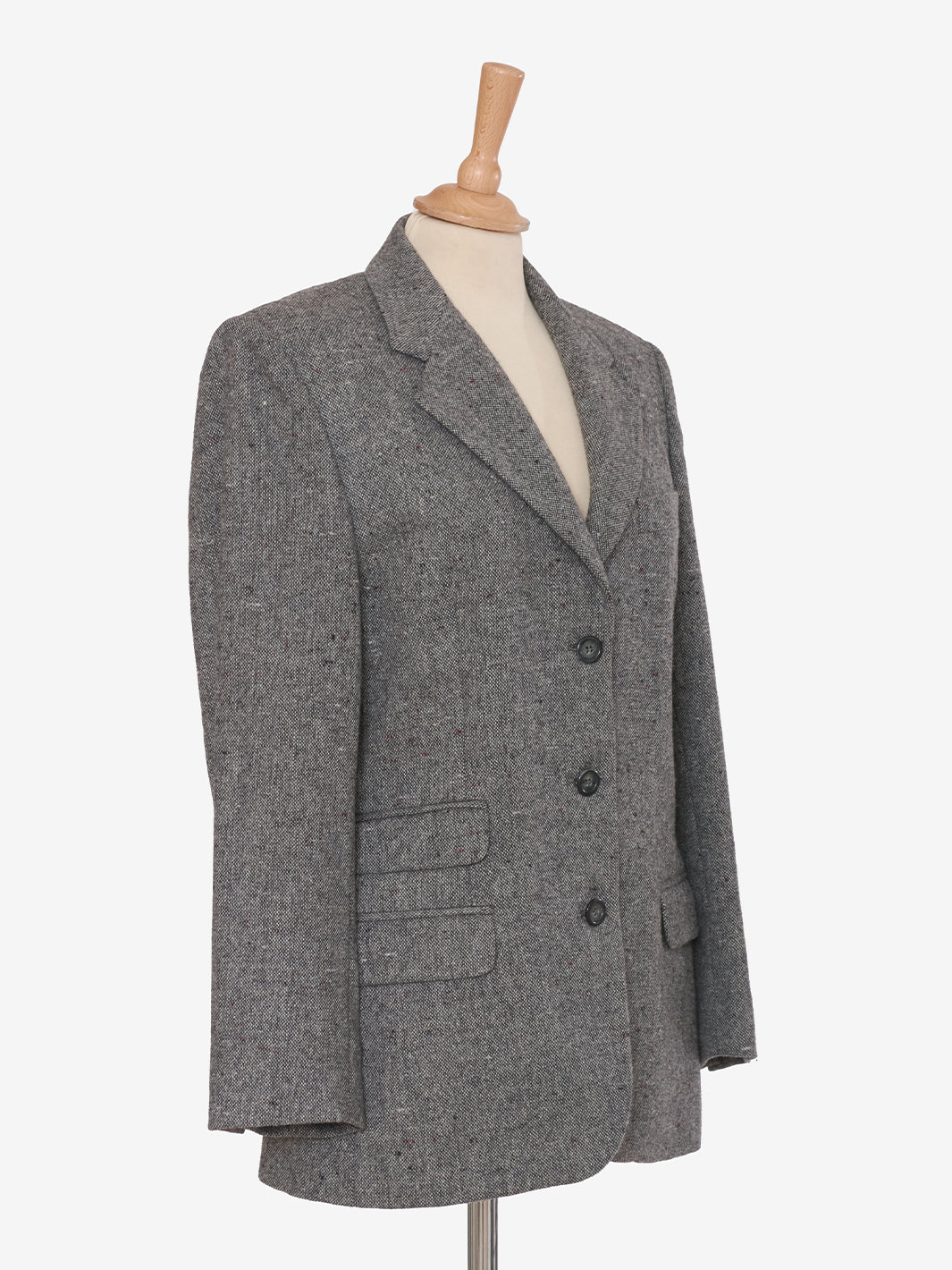 Vintage single-breasted gray wool blazer