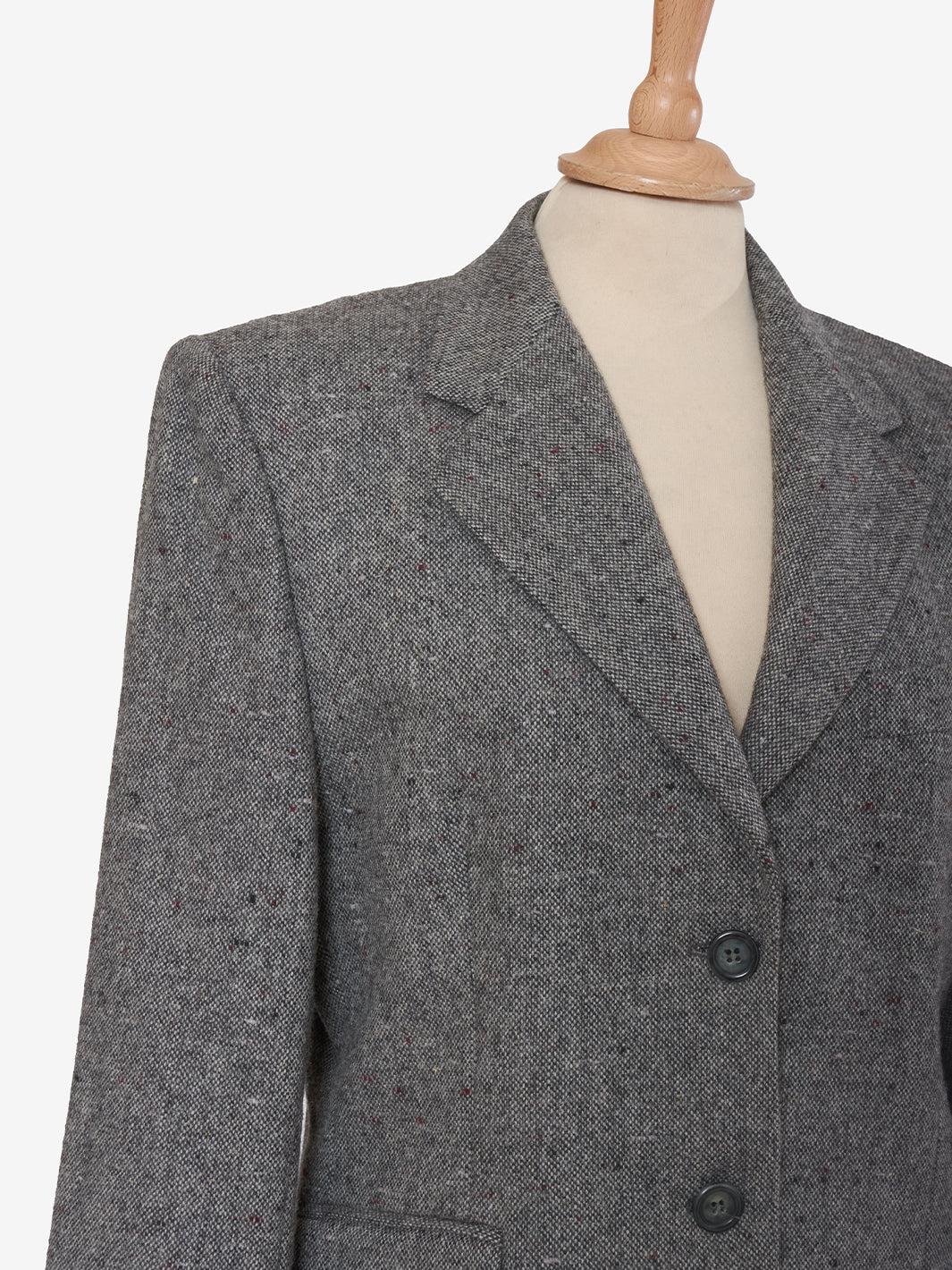 Vintage single-breasted gray wool blazer