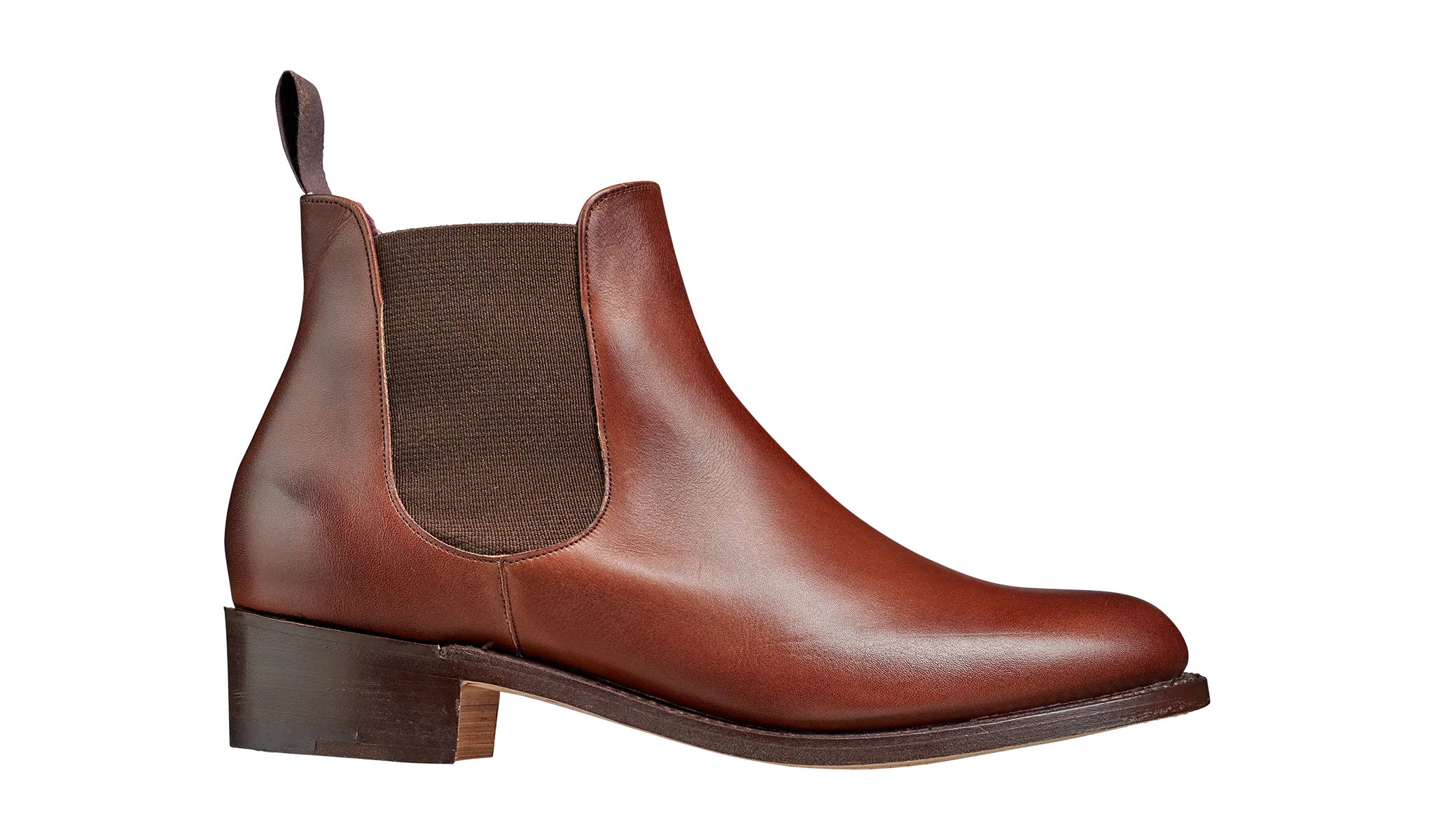 Violet - Walnut Calf / Brown Elastic Chelsea Boot