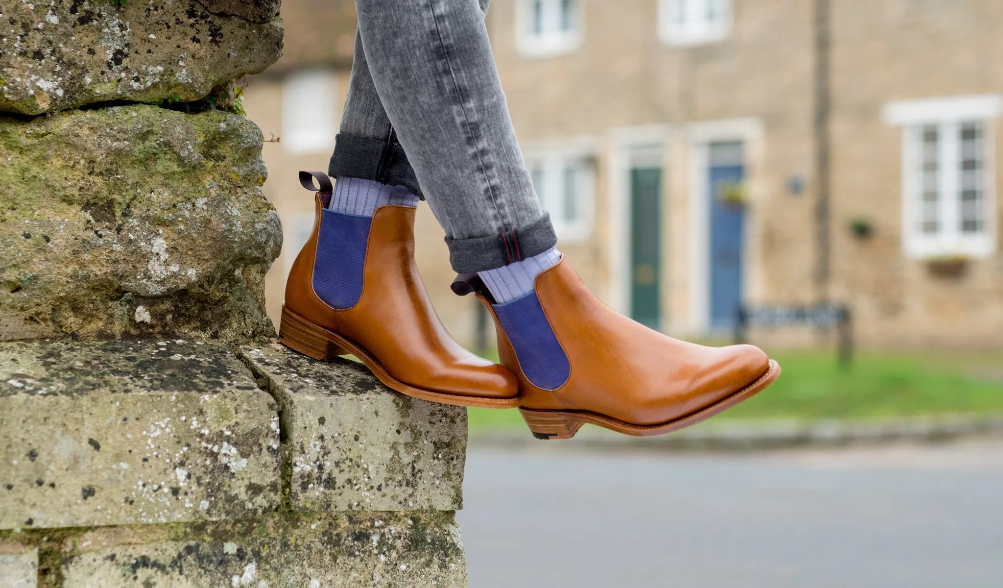 Violet - Walnut Calf / Brown Elastic Chelsea Boot