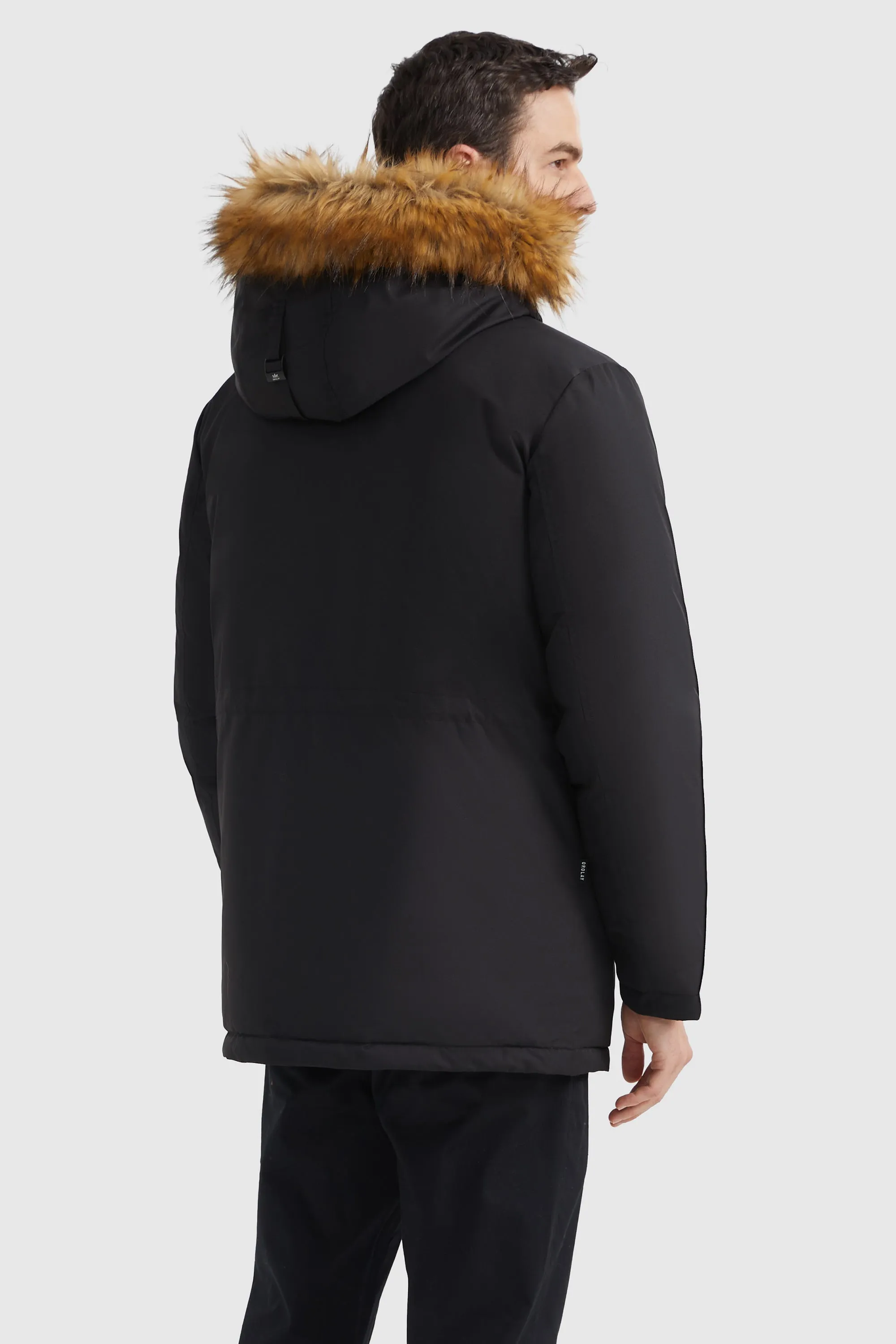 Water-Resistant Down Coat with Faux Fur Hood