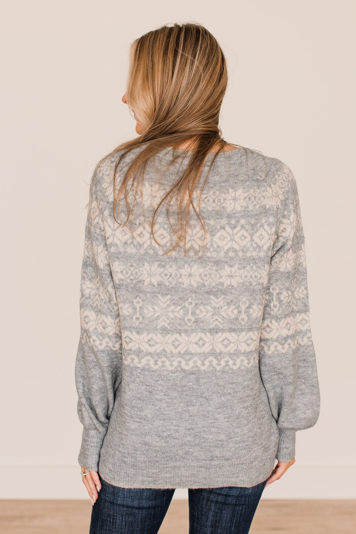 Winter Wonders Knit Sweater- Grey