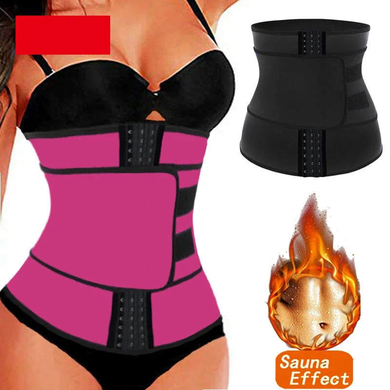 Women's Black Breathable Tummy Control Waist Trainer Belly Modeling Belt