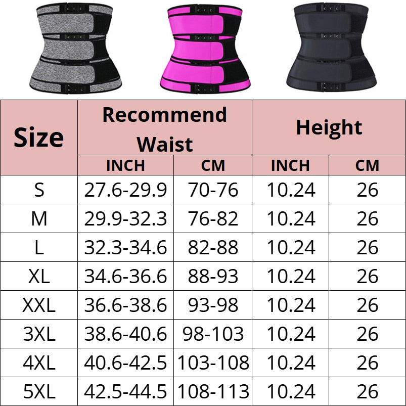 Women's Black Neoprene Waist Trainer Compression Body Shaper Slimmers