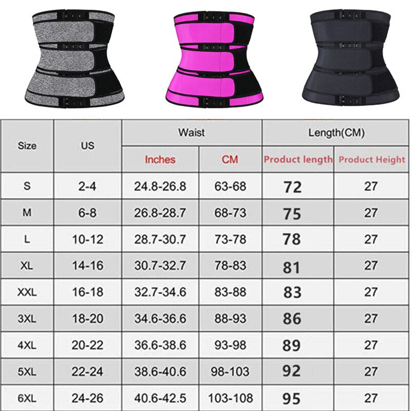 Women's Black Neoprene Waist Trainer Compression Body Shaper Slimmers