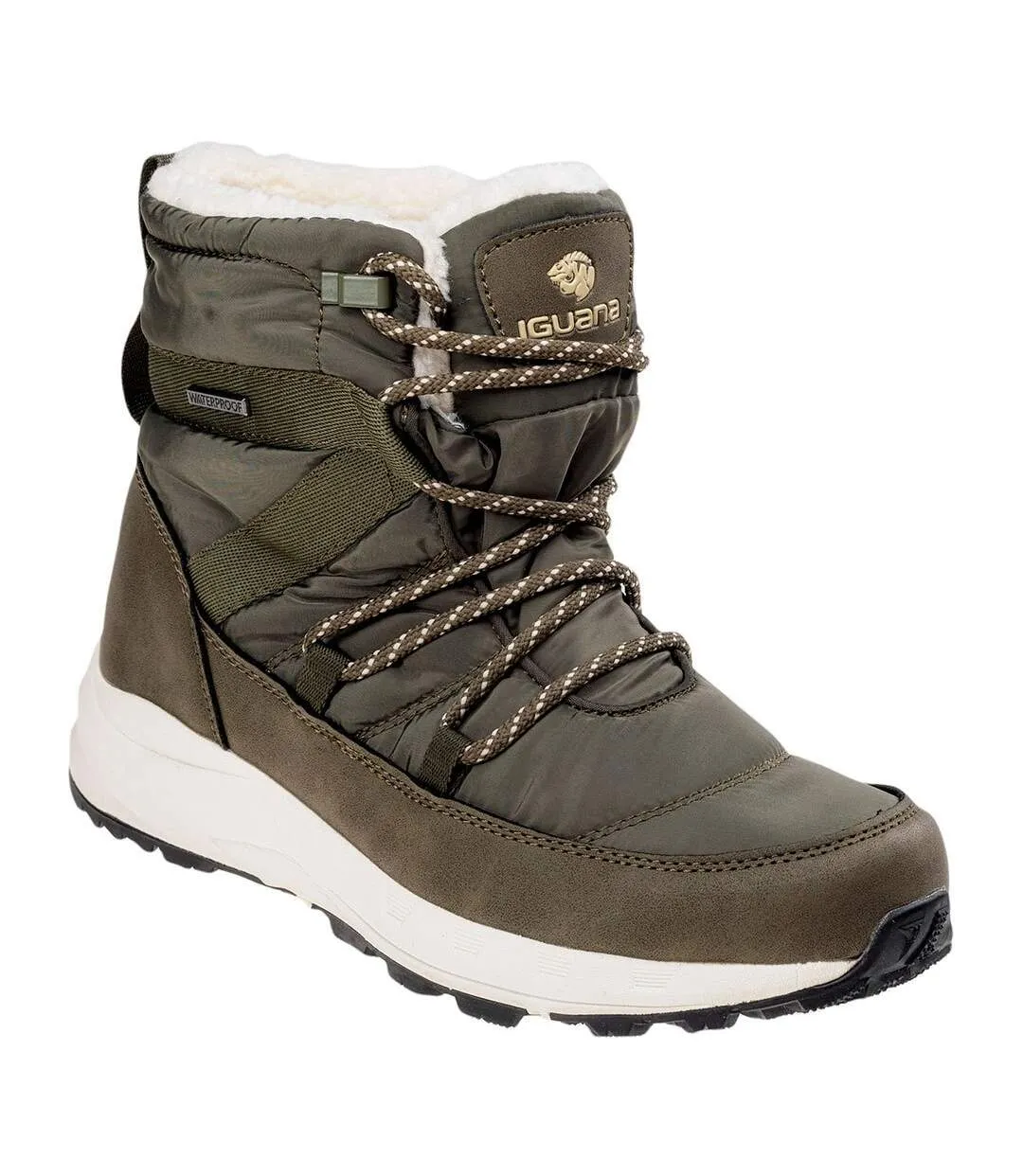 Womens/ladies palea mid cut snow boots khaki/light khaki Iguana