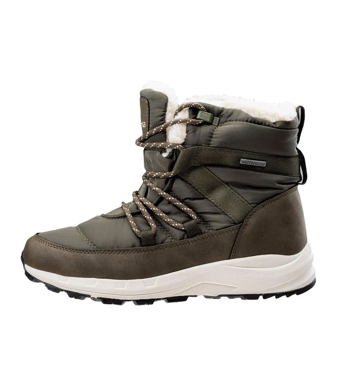 Womens/ladies palea mid cut snow boots khaki/light khaki Iguana