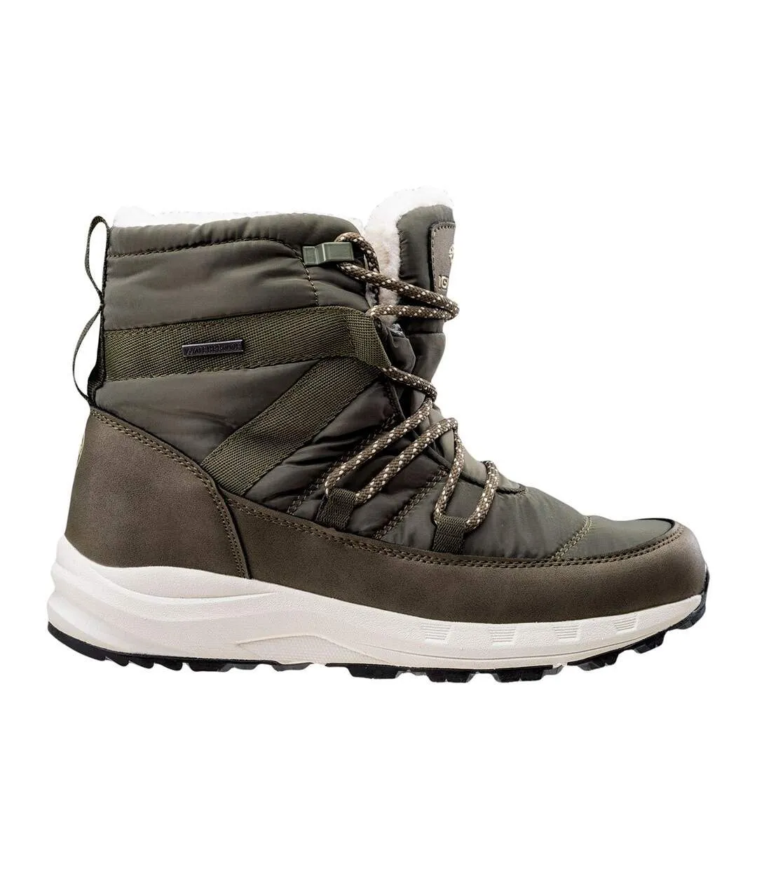 Womens/ladies palea mid cut snow boots khaki/light khaki Iguana