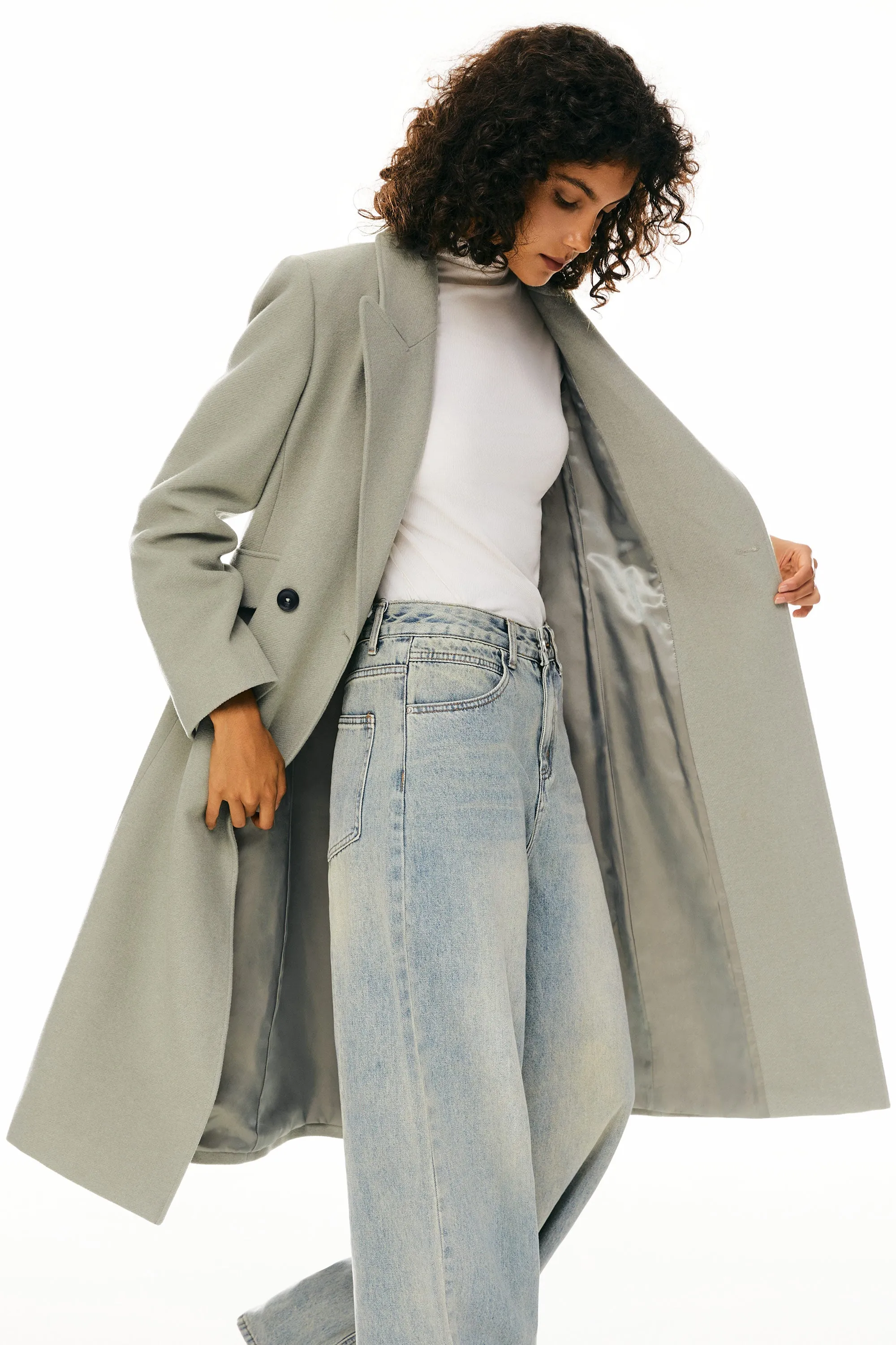 Wool Blend Long Coat