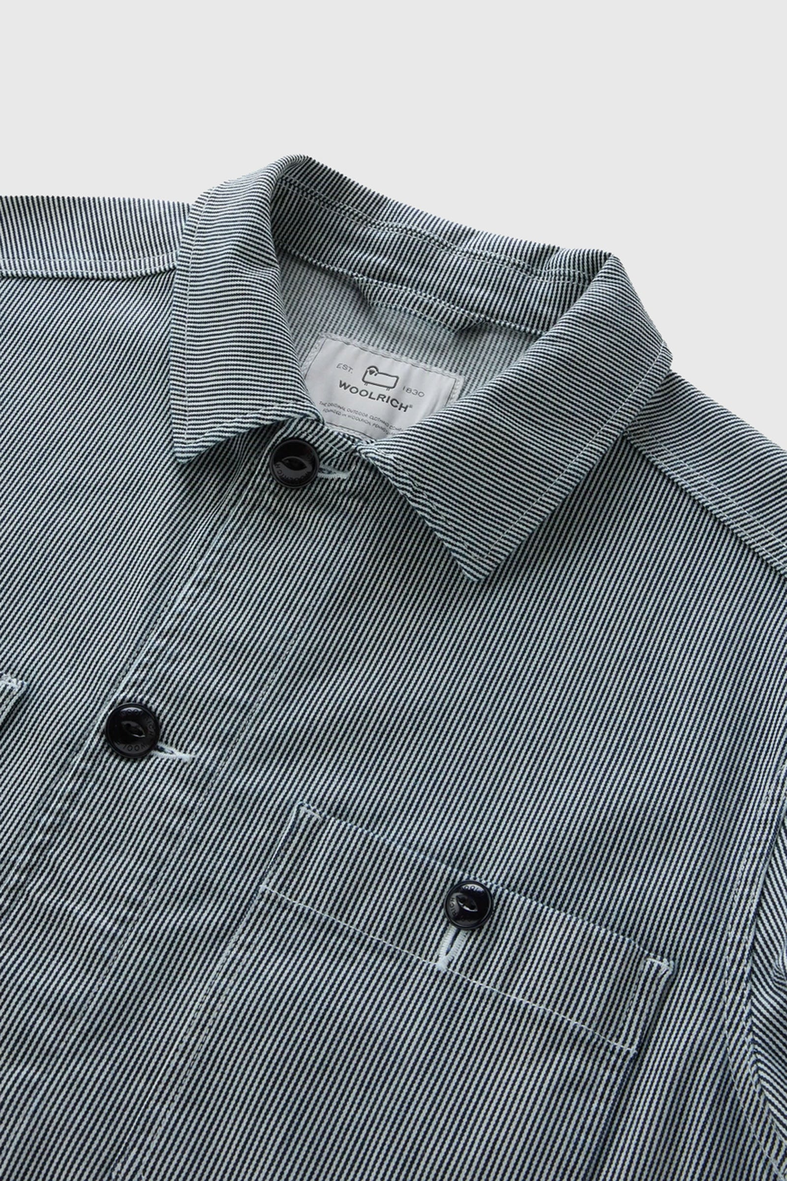 Woolrich Overshirt Striped Azzurro Uomo