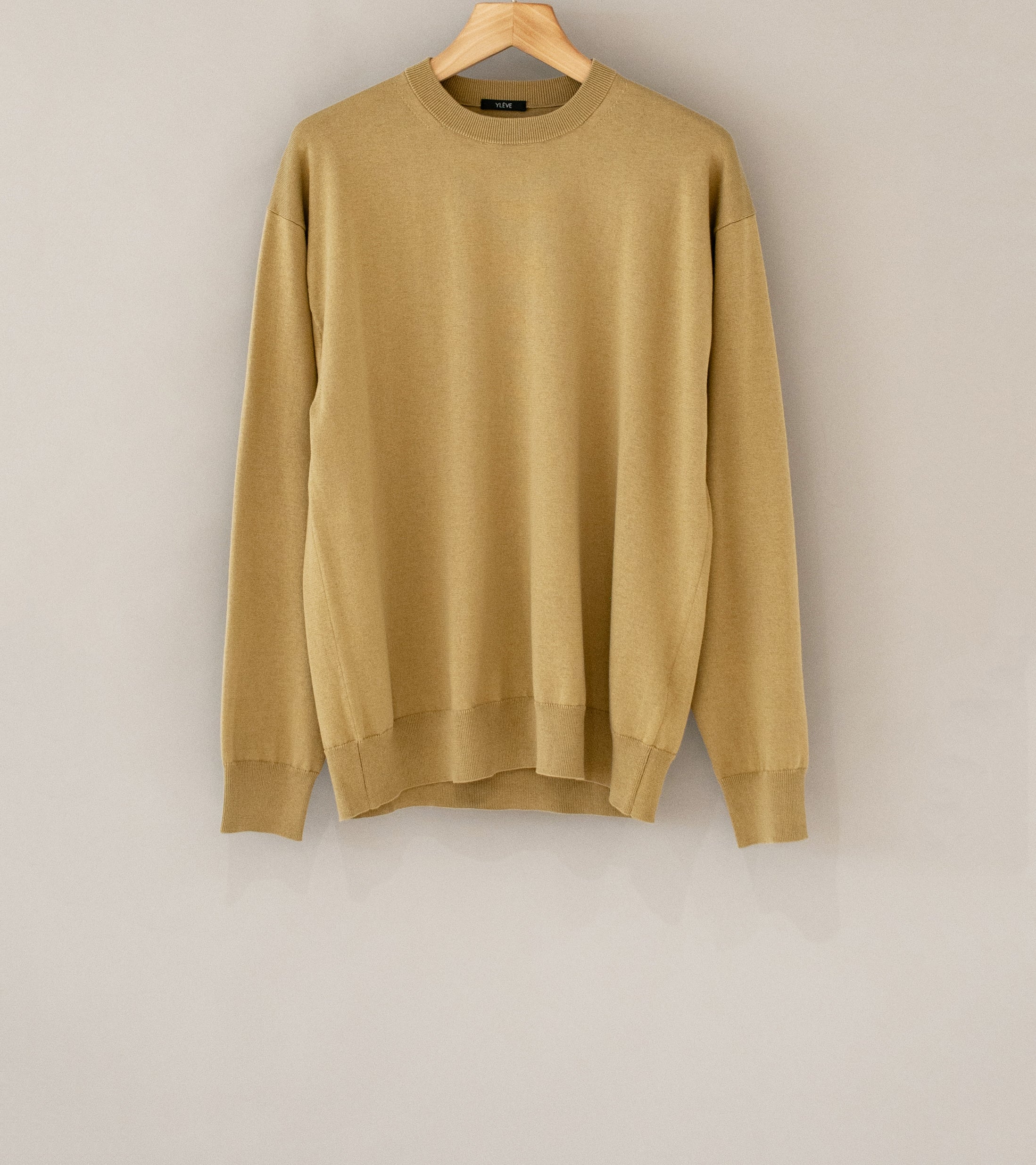 YLÈVE 'Giza Cotton Knit Pullover' (Beige)