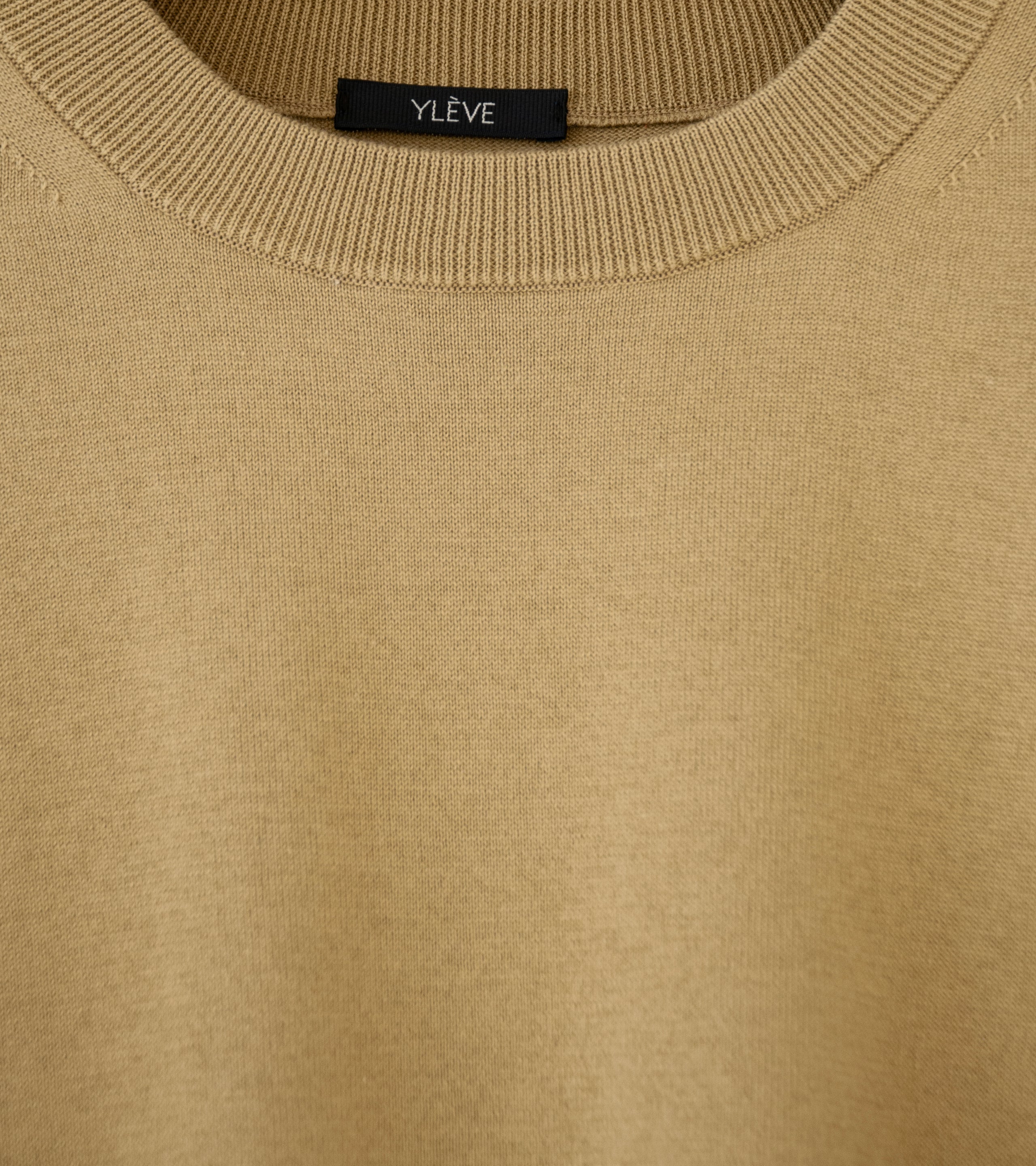 YLÈVE 'Giza Cotton Knit Pullover' (Beige)