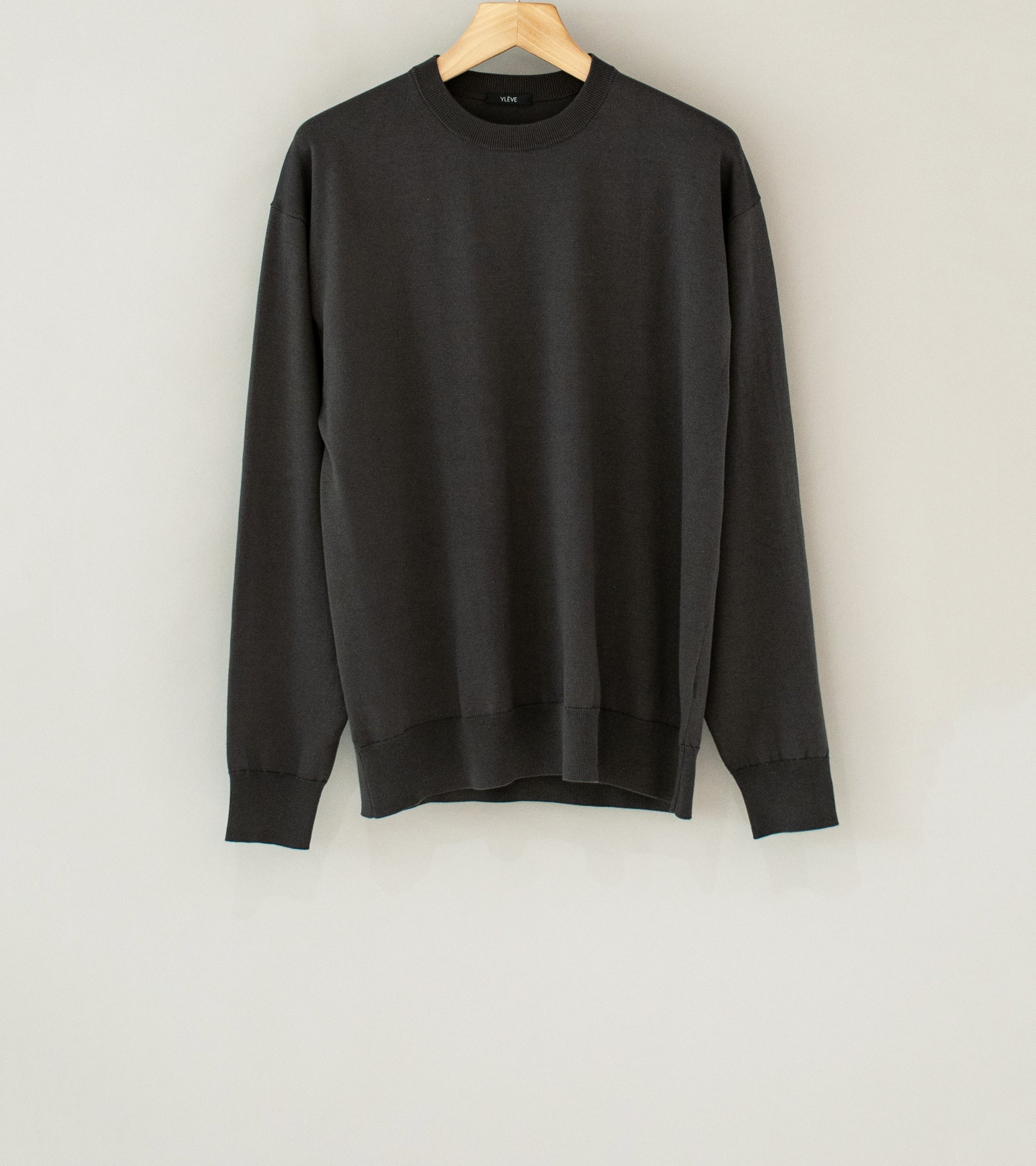 YLÈVE 'Giza Cotton Knit Pullover' (Grey)