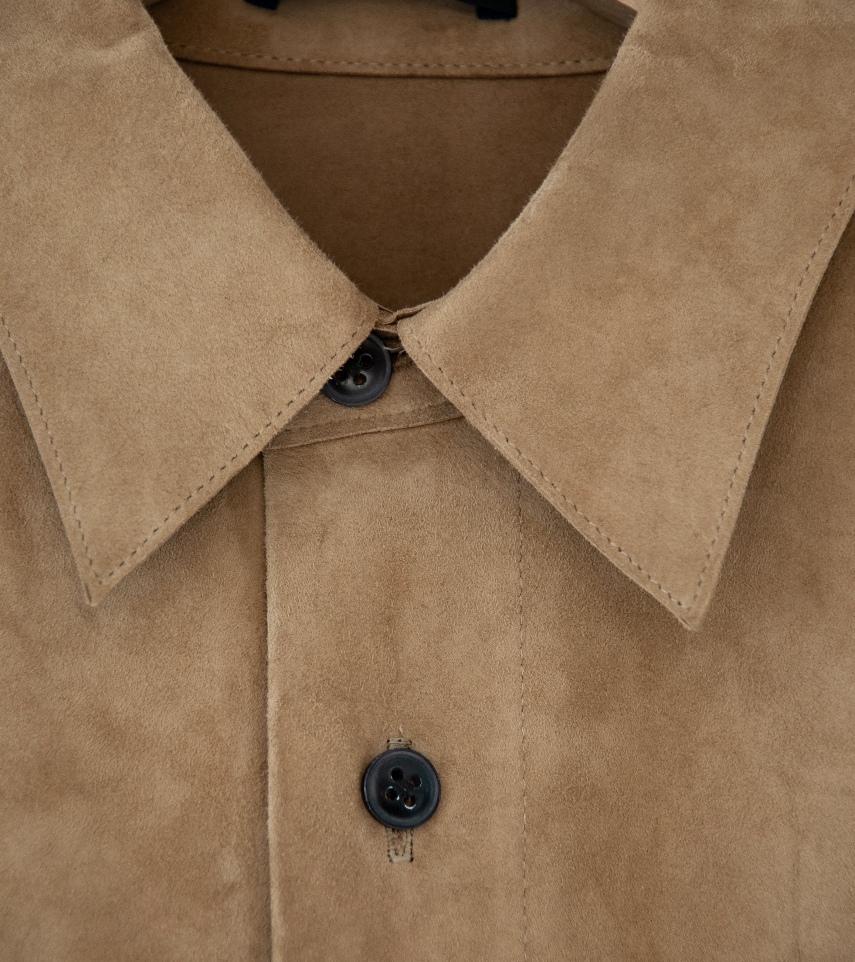 YLÈVE 'Suede Shirt' (Beige)