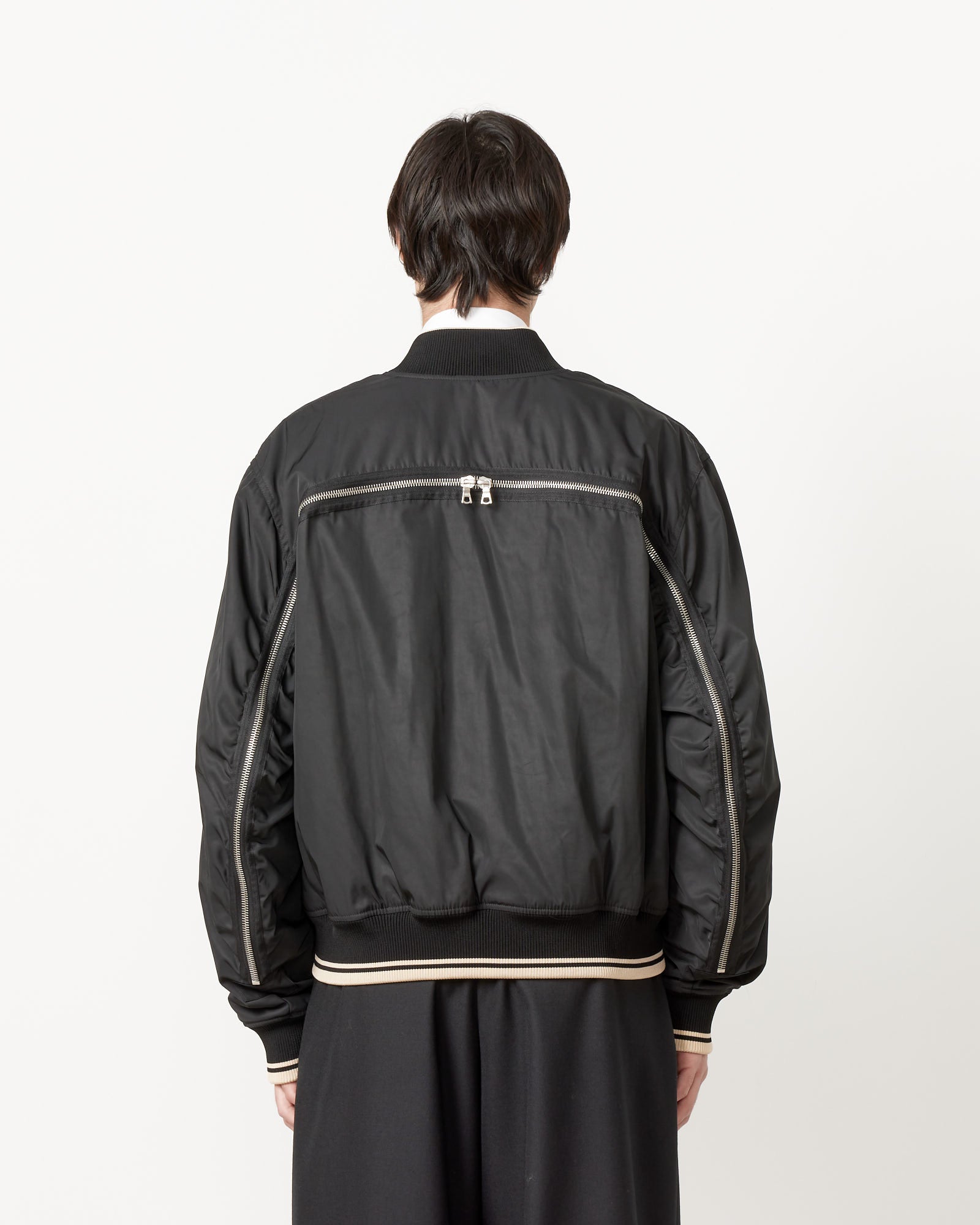 Zip Bomber Jacket in Black