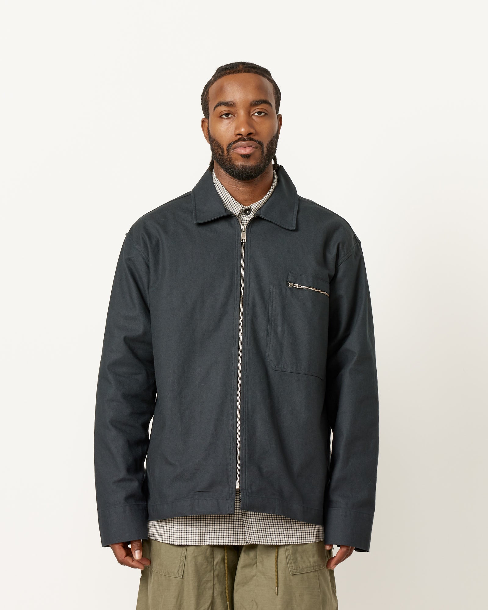 Zip Overshirt in Dark Navy