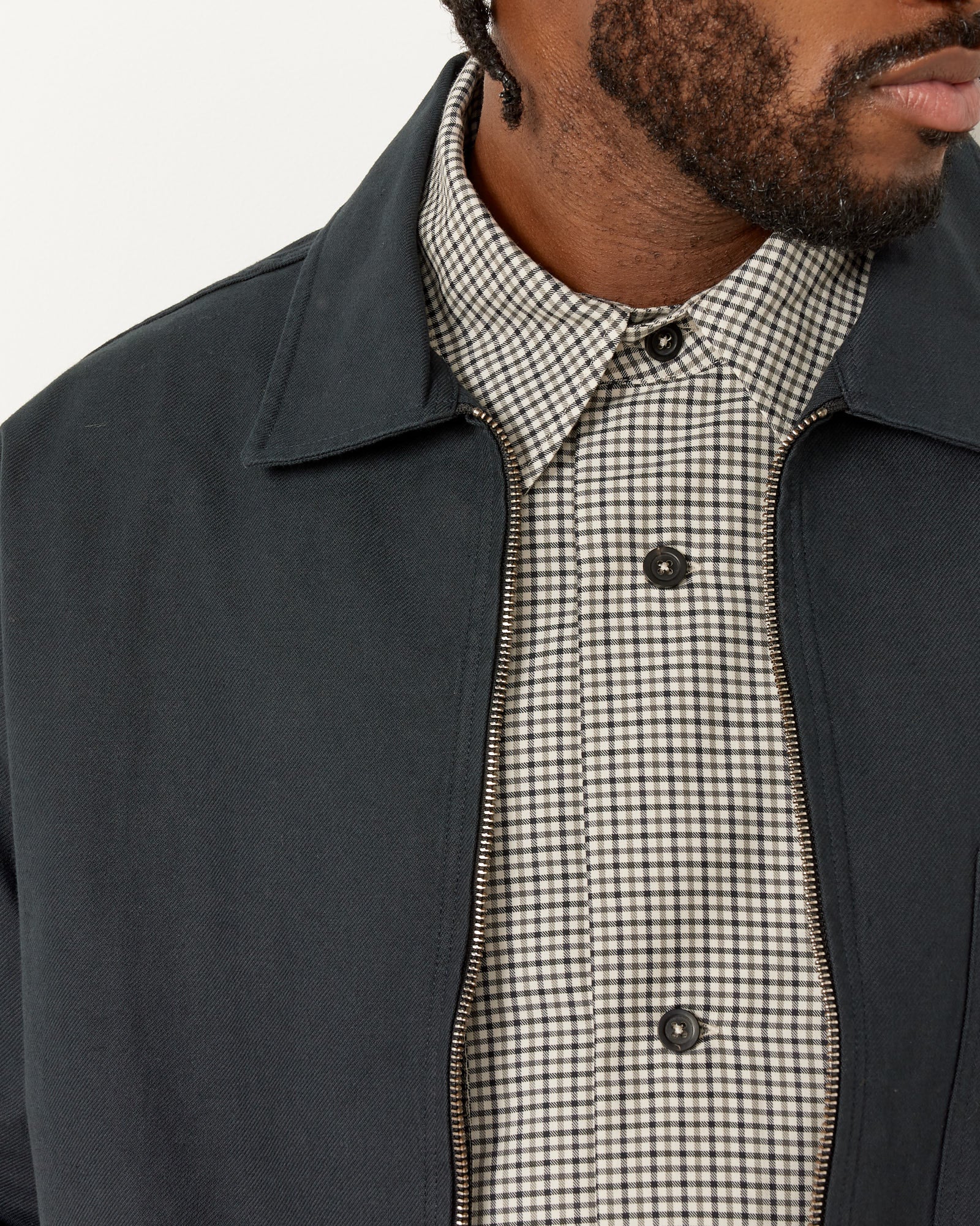 Zip Overshirt in Dark Navy