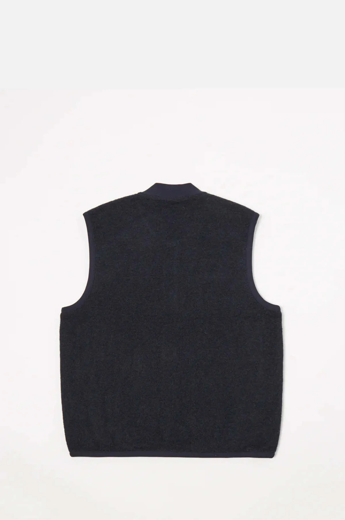 Zip Wool Waistcoat - Navy