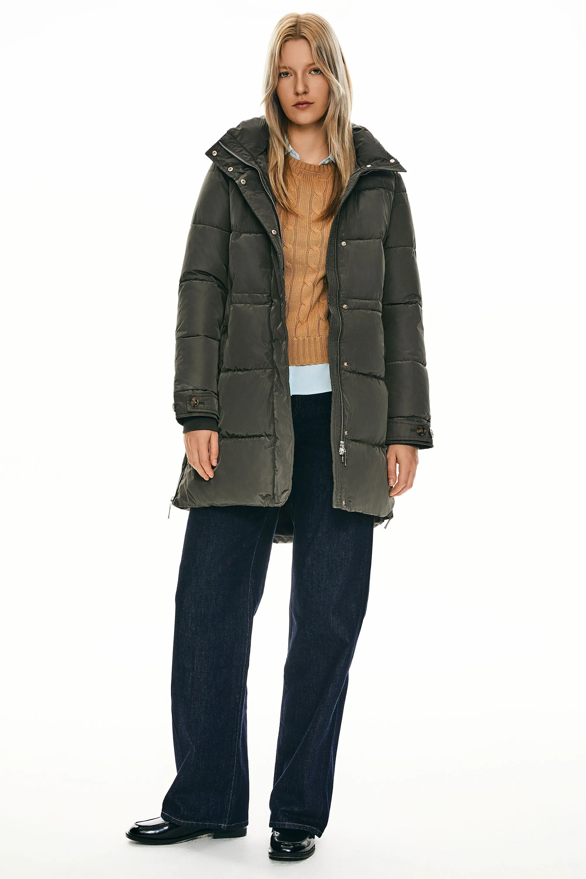 Zipper Winter Thickened Puffer Coat