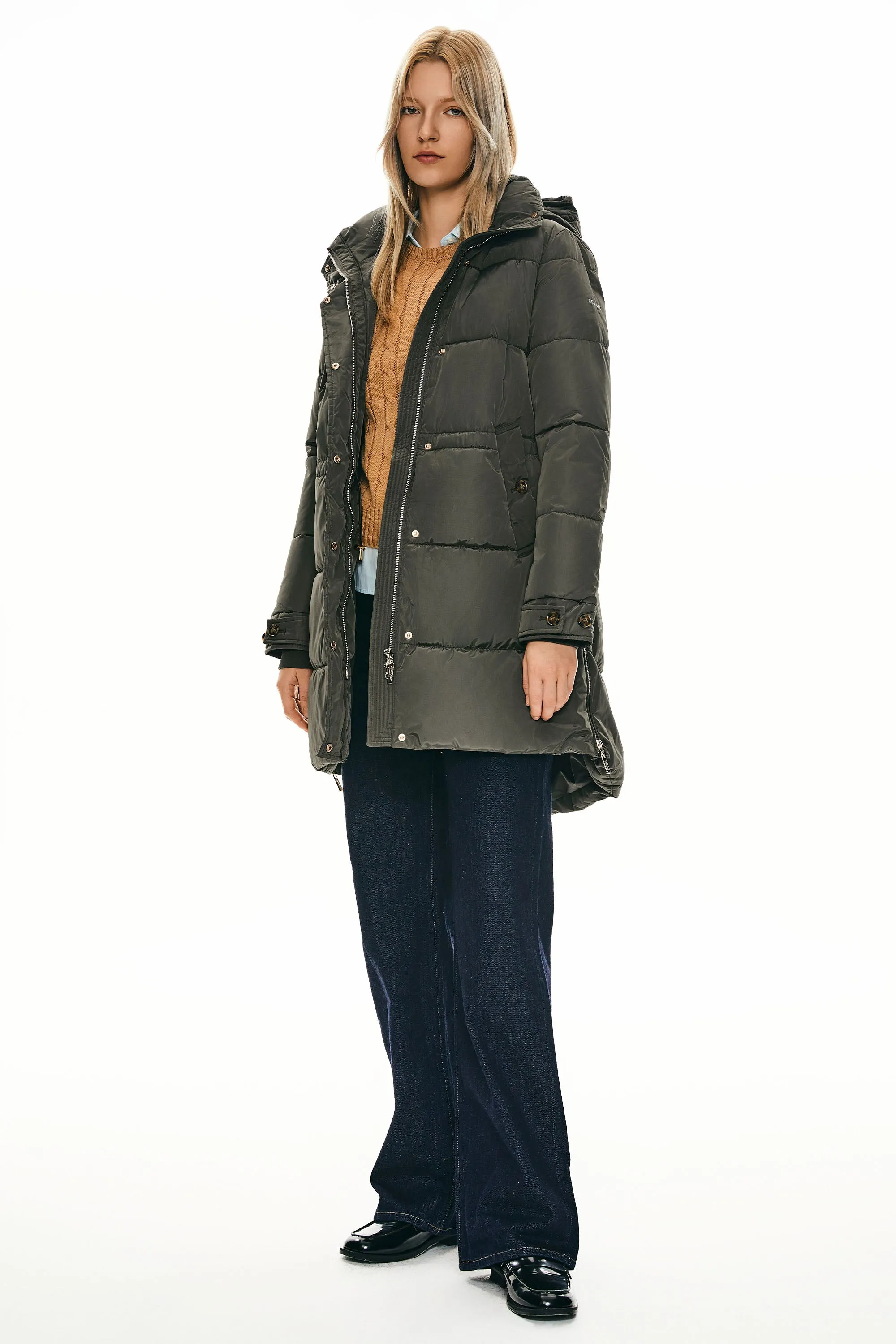 Zipper Winter Thickened Puffer Coat