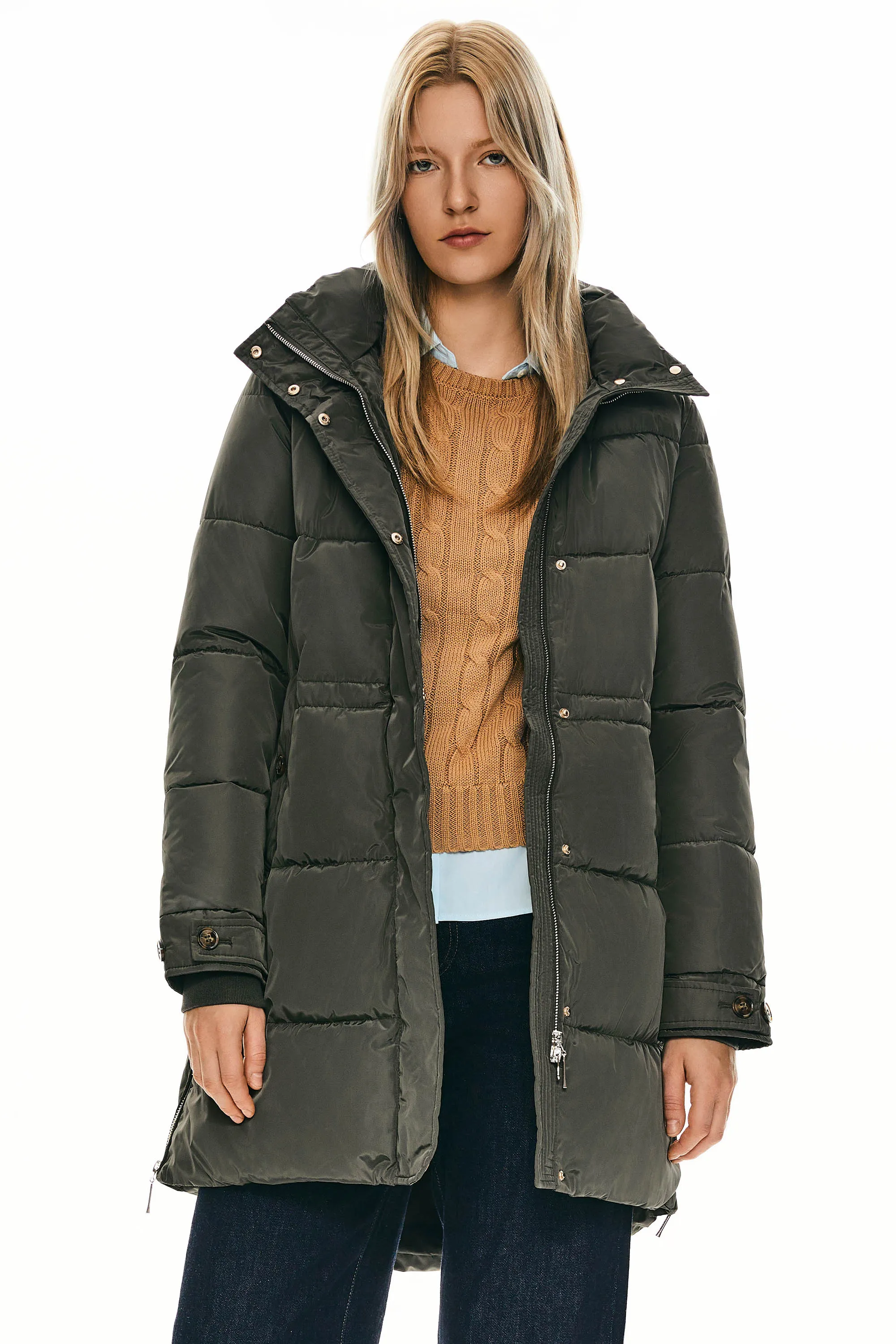 Zipper Winter Thickened Puffer Coat